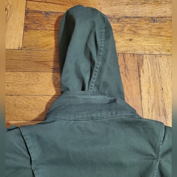 Market & Spruce Womens Military-Style Hooded Jacket Dark Green Size XS - Picture 6 of 8